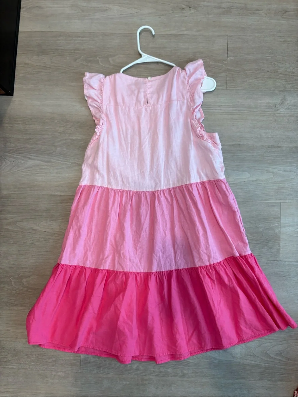 J.Crew Pink Ombre Colorblock Linen Tiered Mini Dress – Size 8